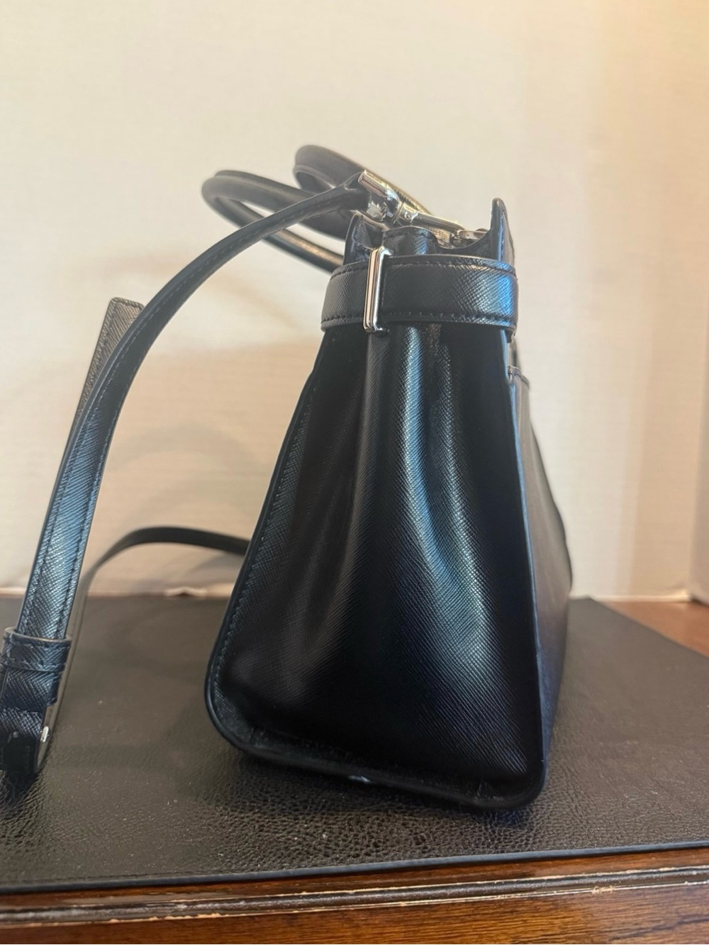 kate spade Black Saffiano Mini Satchel with Shoulder Strap - Picture 6 of 9